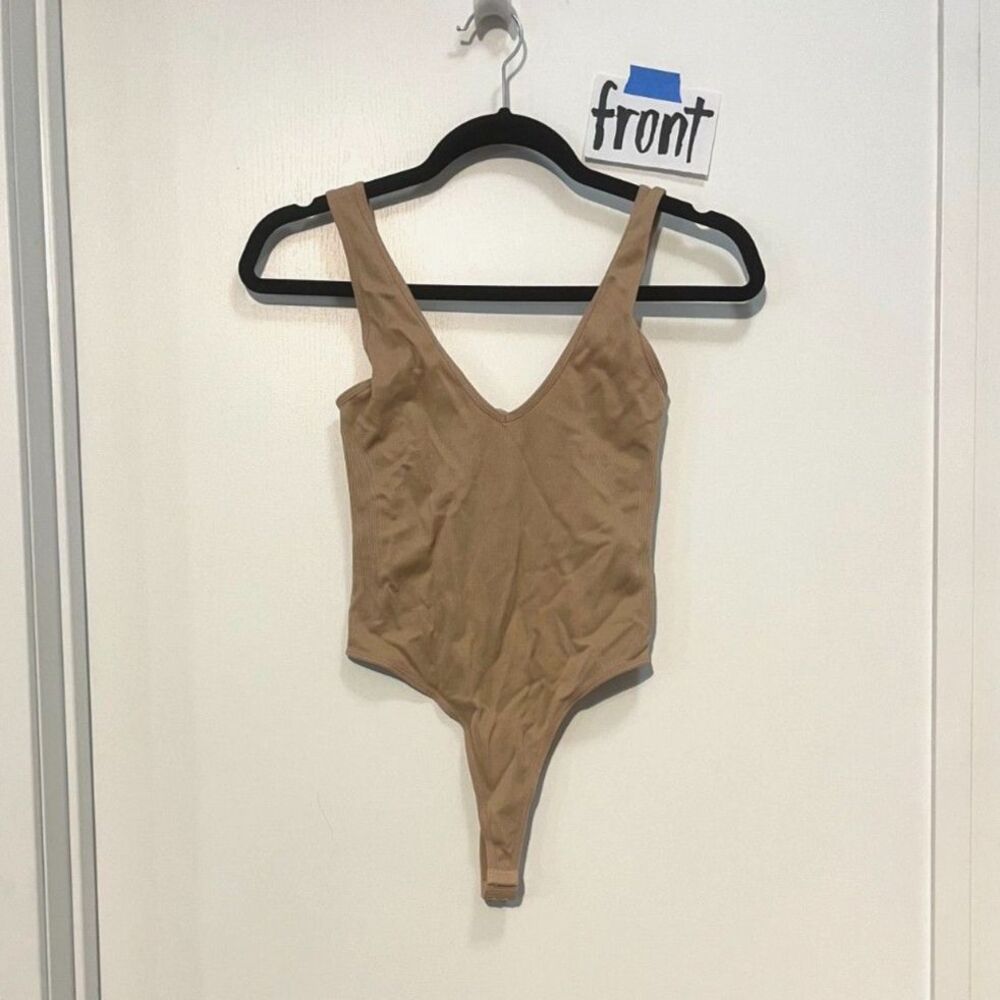 Glik's Tan Thong Bodysuit - Size S